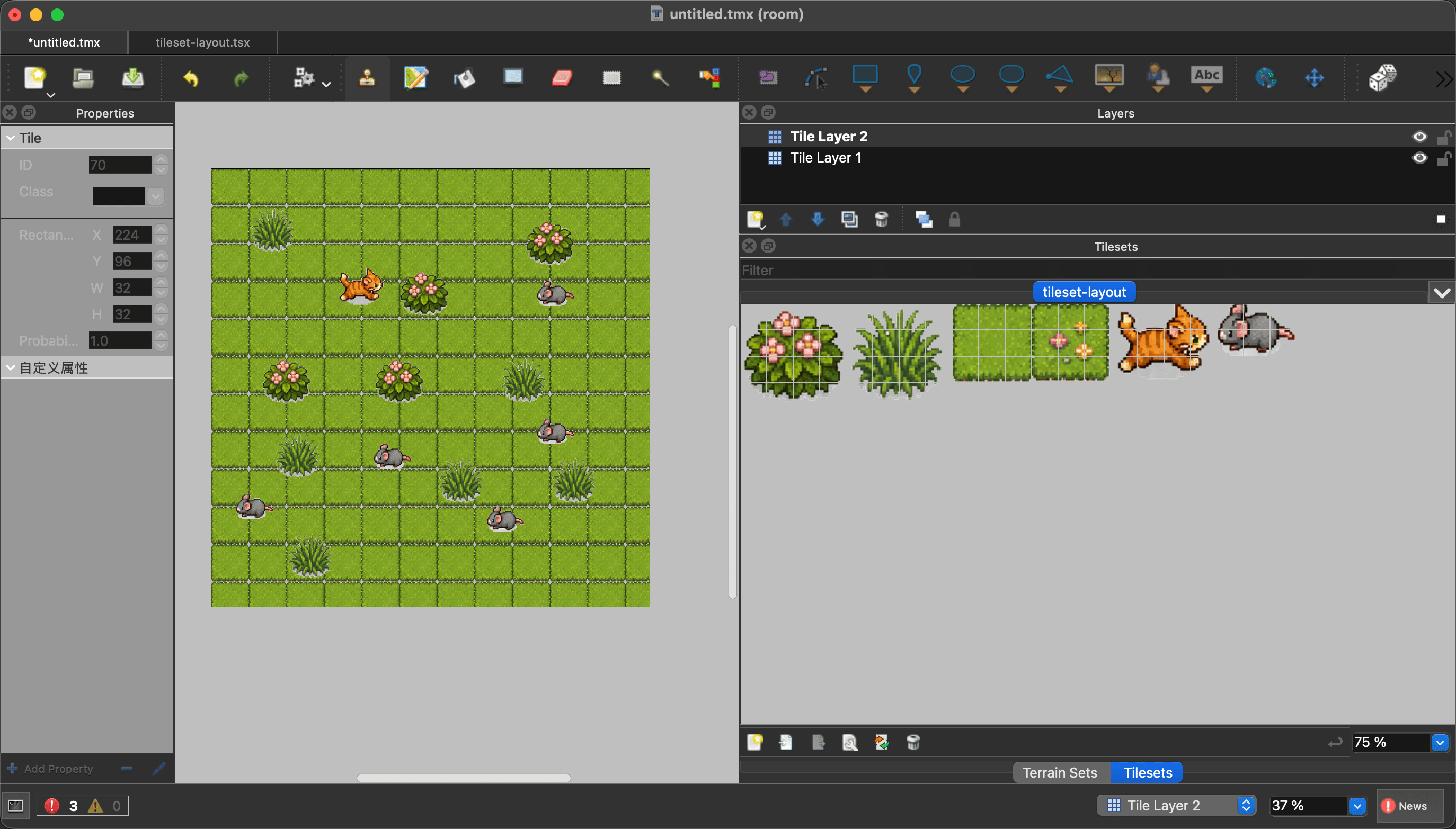 用 SpriteSheet 拼出来的追逐地图