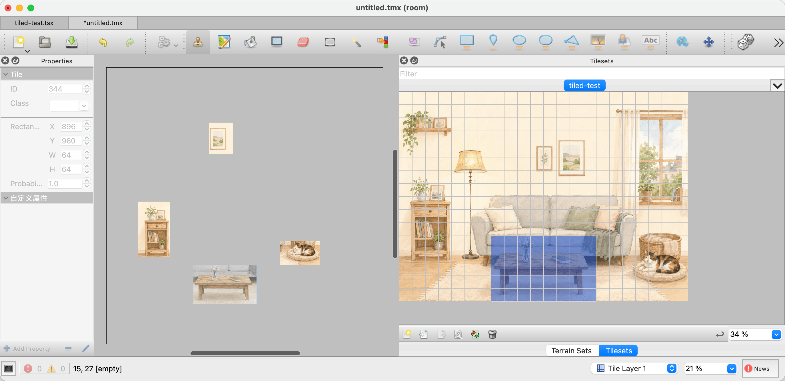Tiled 里把原图作为 tileset 导入