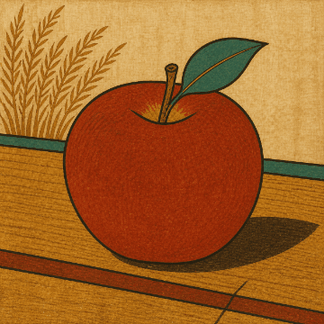 Examples of an apple rendered in different visual styles