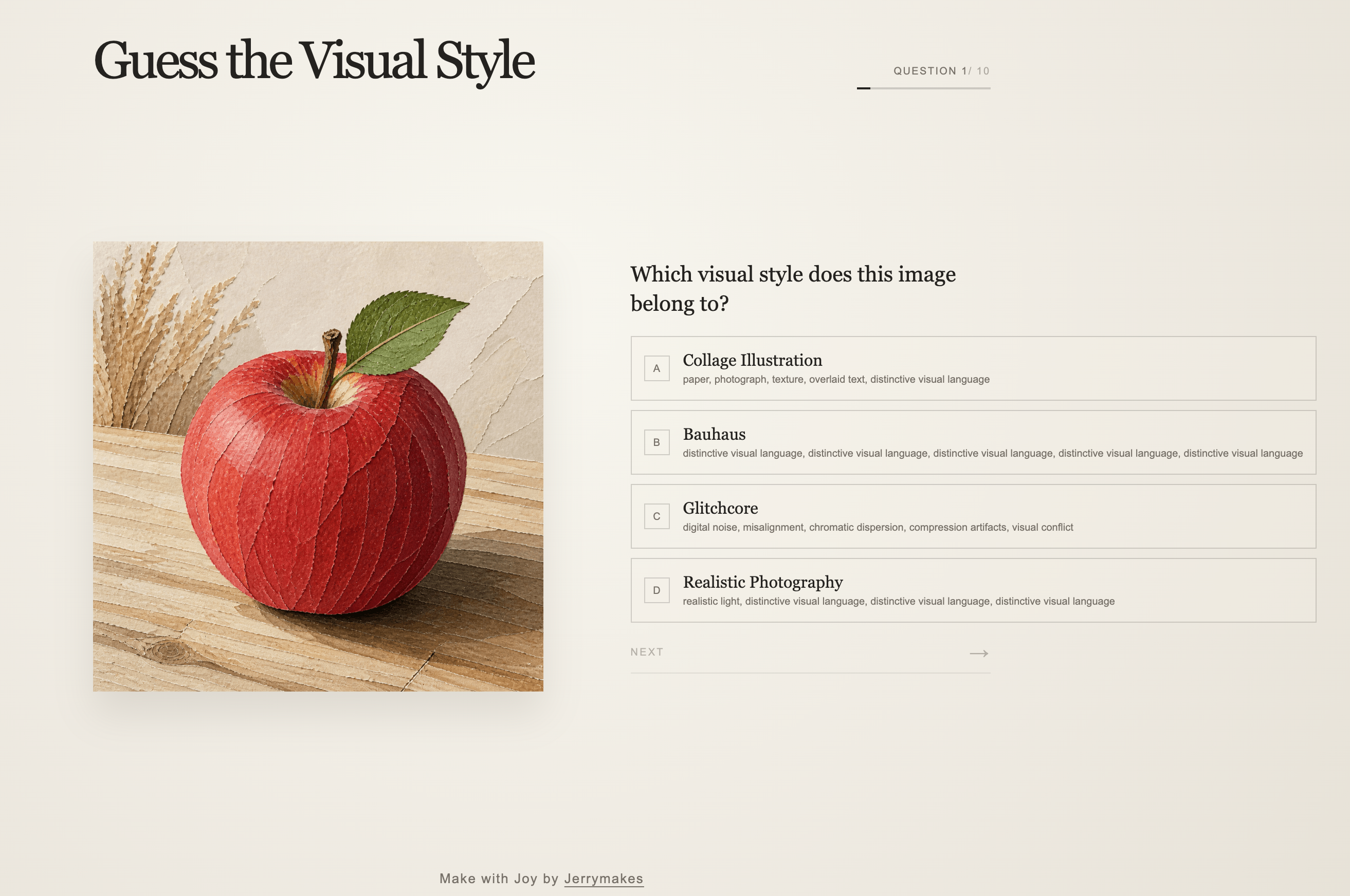 Guess the visual style quiz